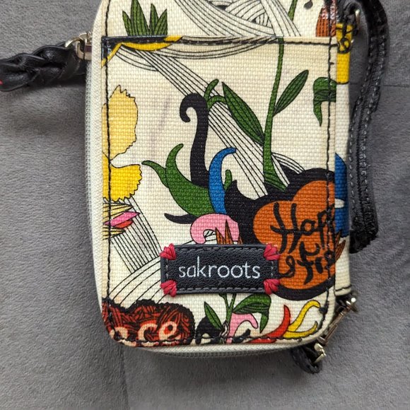 Colorful Sakroots Artist Circle Peace Nature Happy Wristlet Wallet - Picture 2 of 4